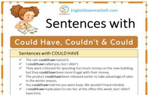 Sentences with Could Have, Couldn’t & Could