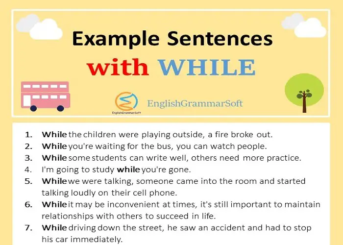 sentences with while