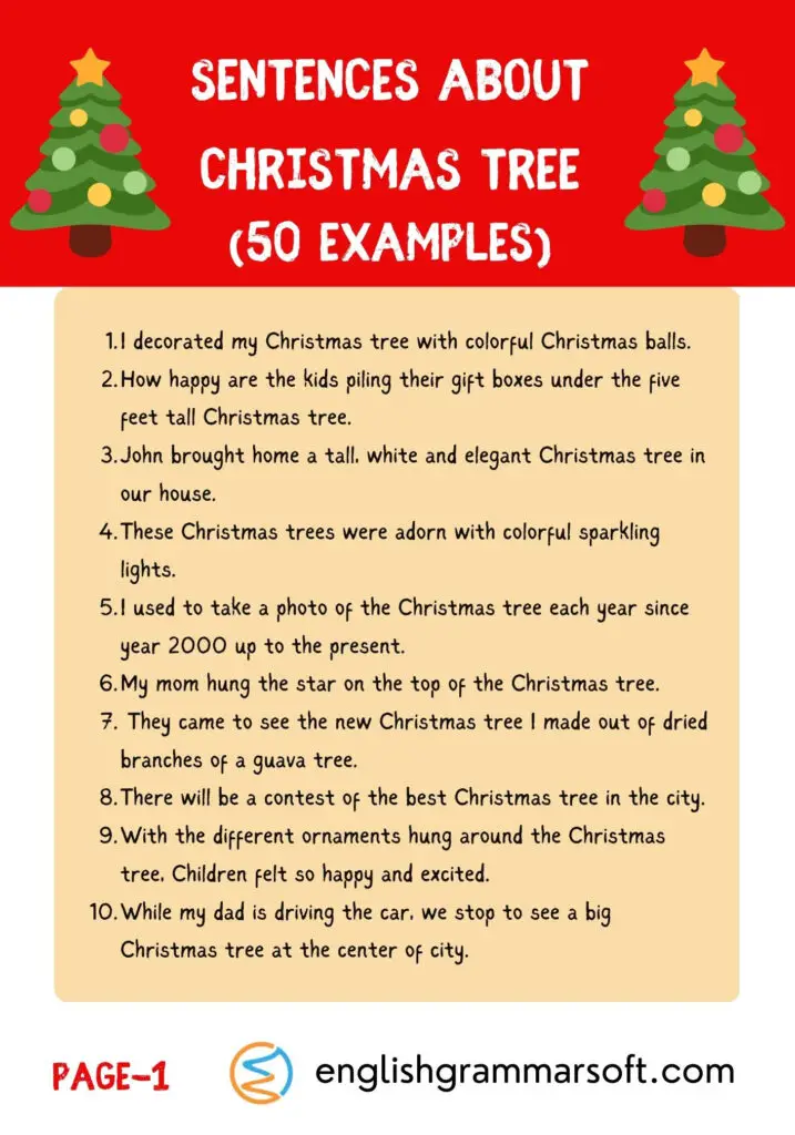 Sentences About Christmas Tree Part 1