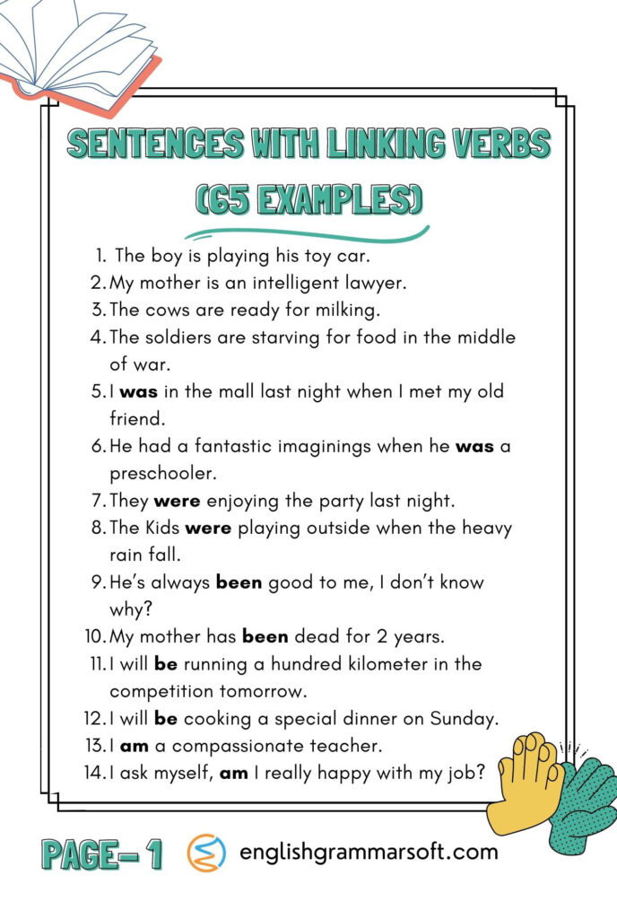 Sentences with Linking Verbs (65 Examples) Page 1