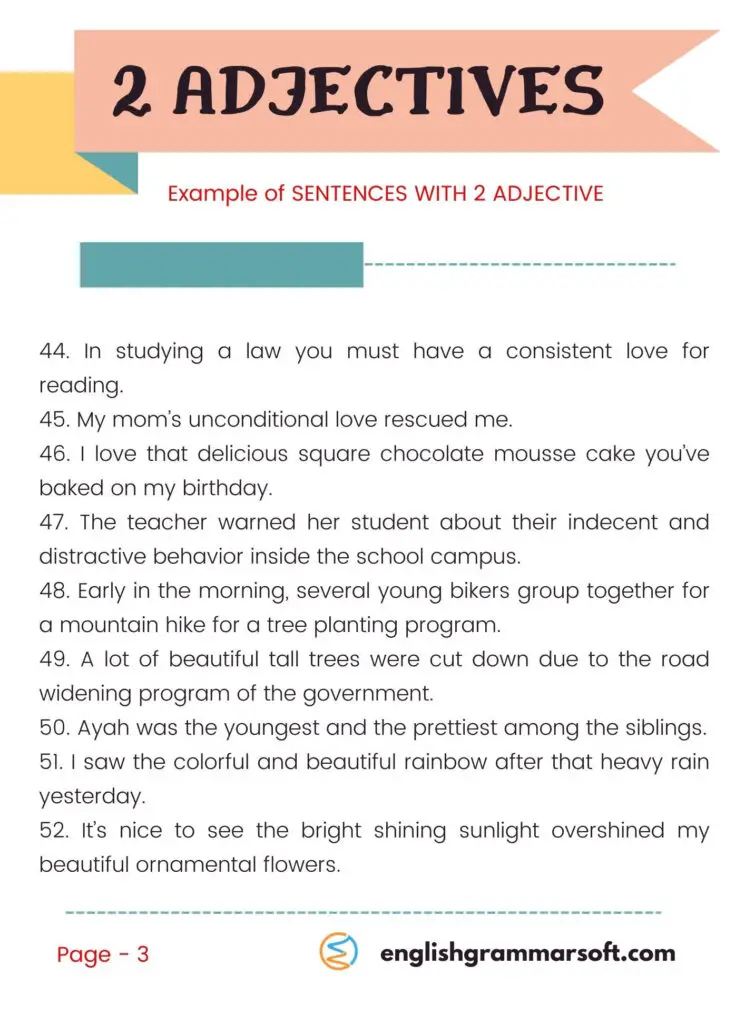 Sentences with 2 Adjectives - Part 3