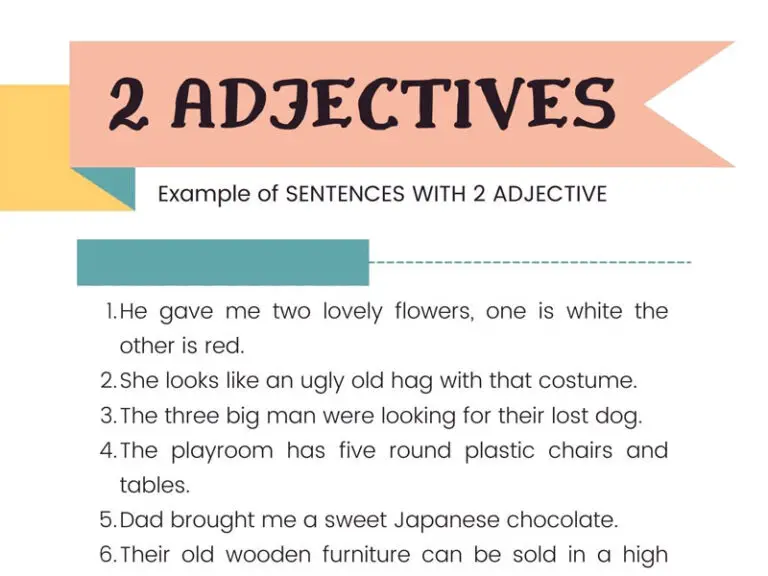 52 Examples of Sentences with 2 Adjectives EnglishGrammarSoft