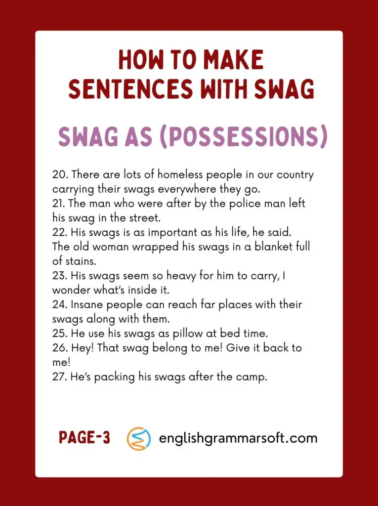 how to make sentences with swag part 3