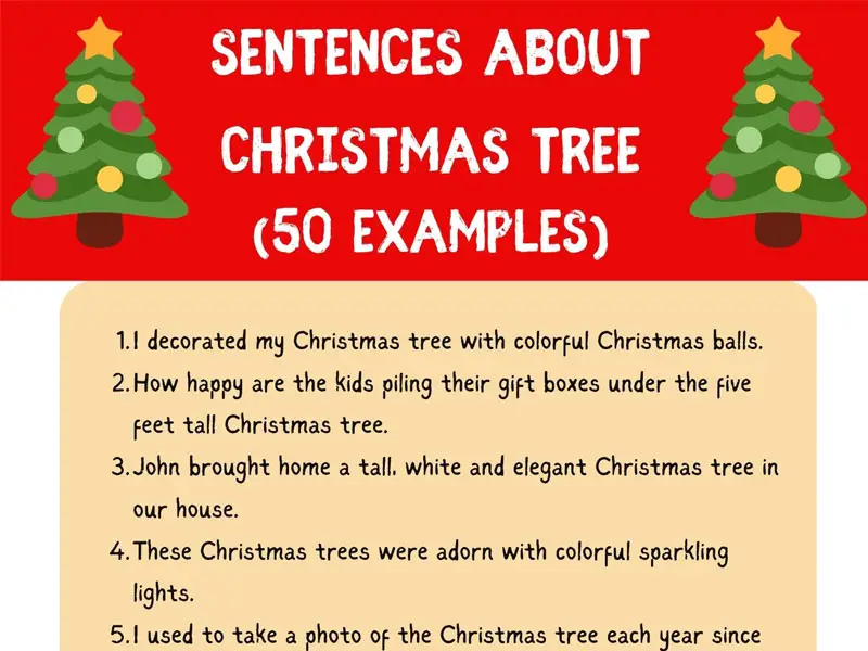 Sentences About Christmas Tree (50-Examples)