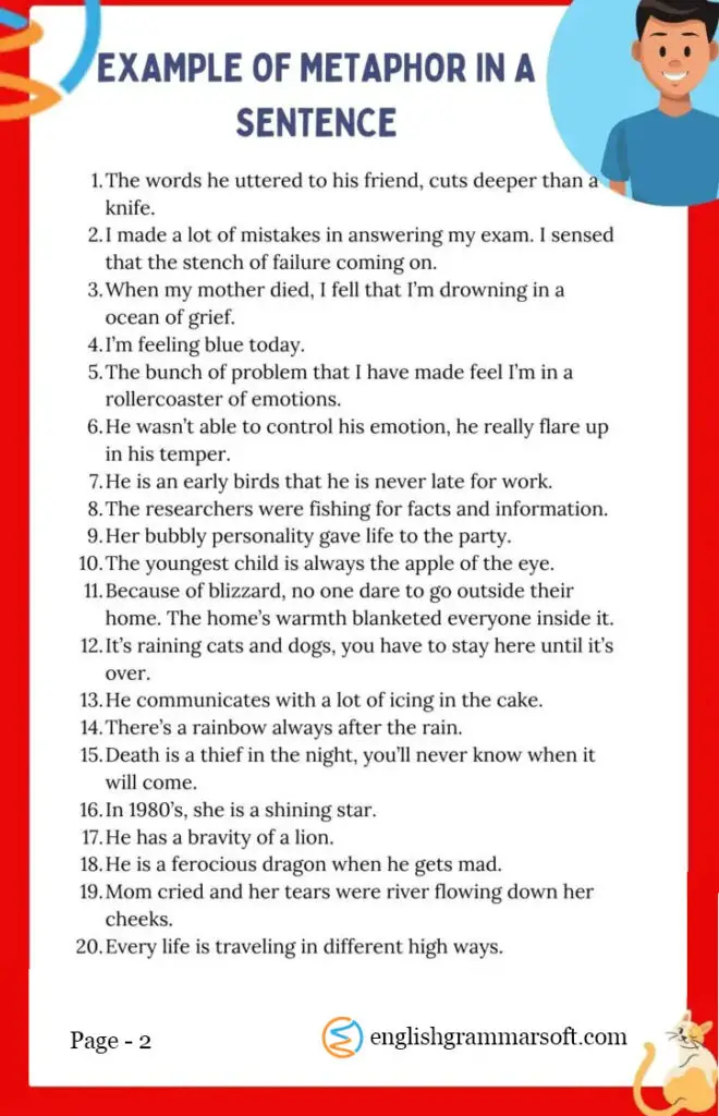 Sentences with Figurative Language Page 2