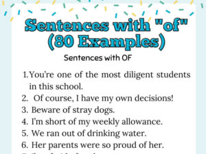 Sentences with “of” (80 Examples)