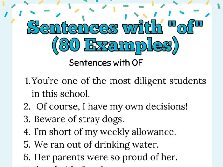 Sentences With Of 80 Examples Englishgrammarsoft 