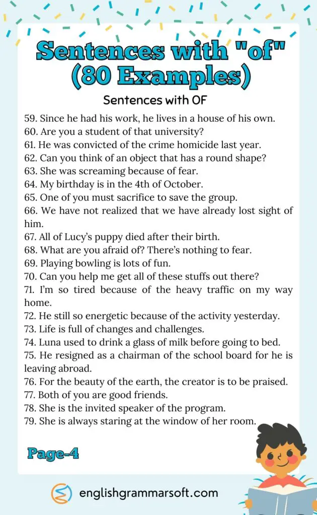 Sentences with "of" (80 Examples) Page 4