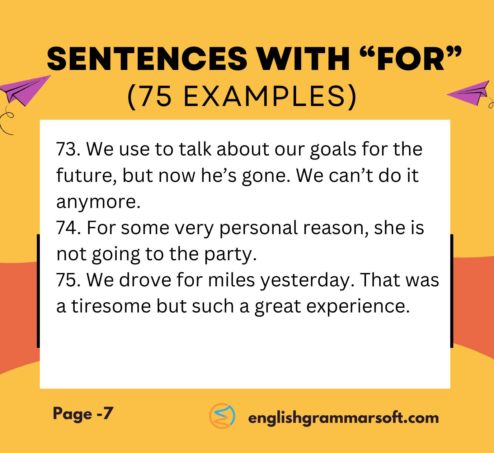 Sentences With For 75 Examples Englishgrammarsoft 