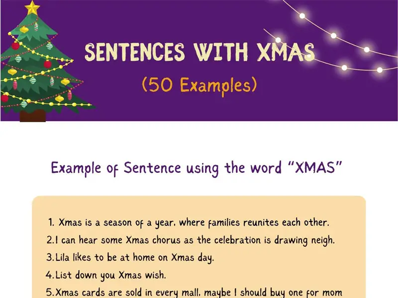 sentences with xmas