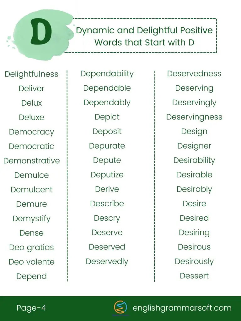 430 Positive Words that Start with D