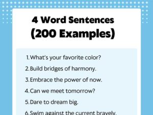 4 Word Sentences (200 Examples)