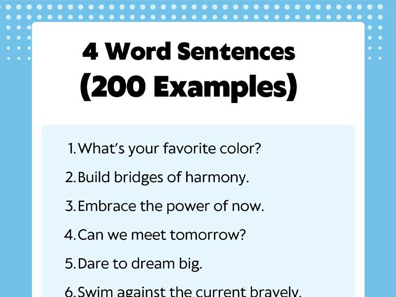 4 Word Sentences