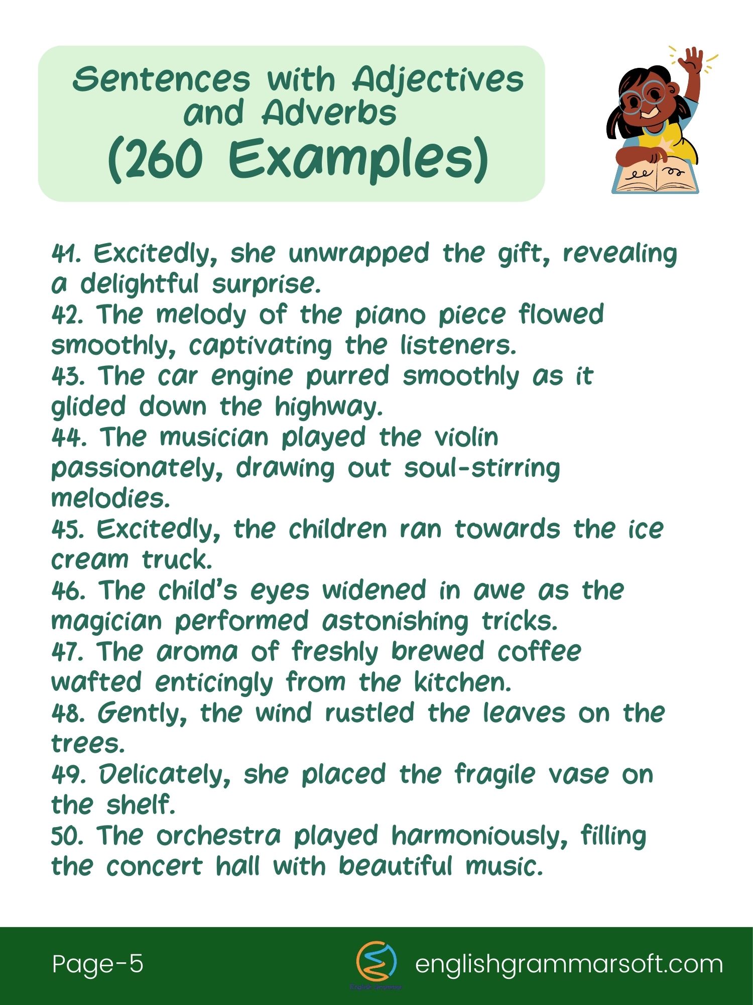 Sentences with Adjectives and Adverbs (260 Examples) - EnglishGrammarSoft