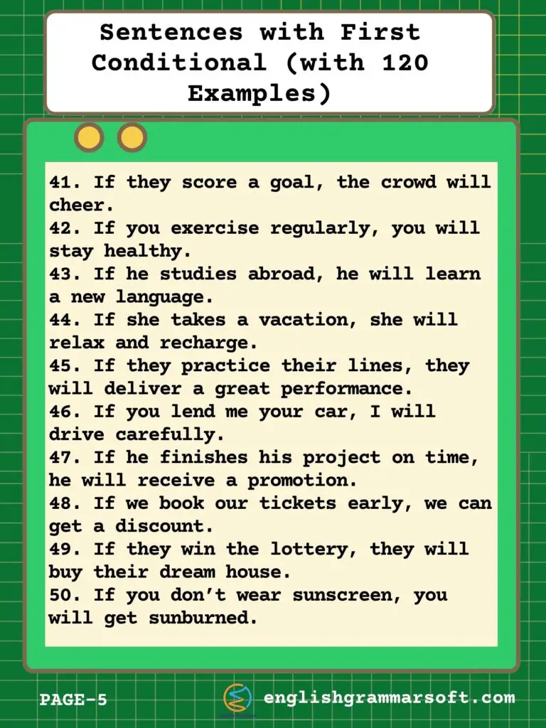 Sentences with First Conditional