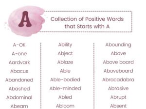 556 Positive Words that Start with A
