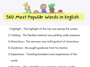 560 Most Popular Words in English