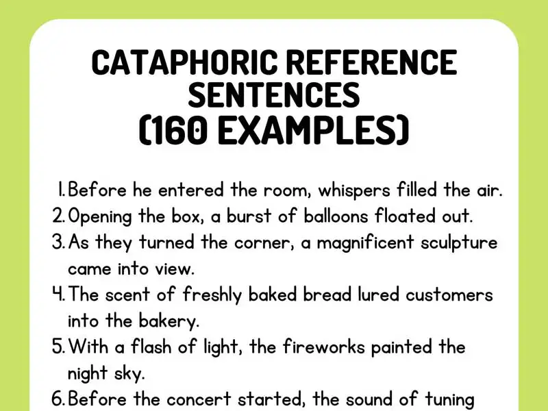 Cataphoric Reference Sentences